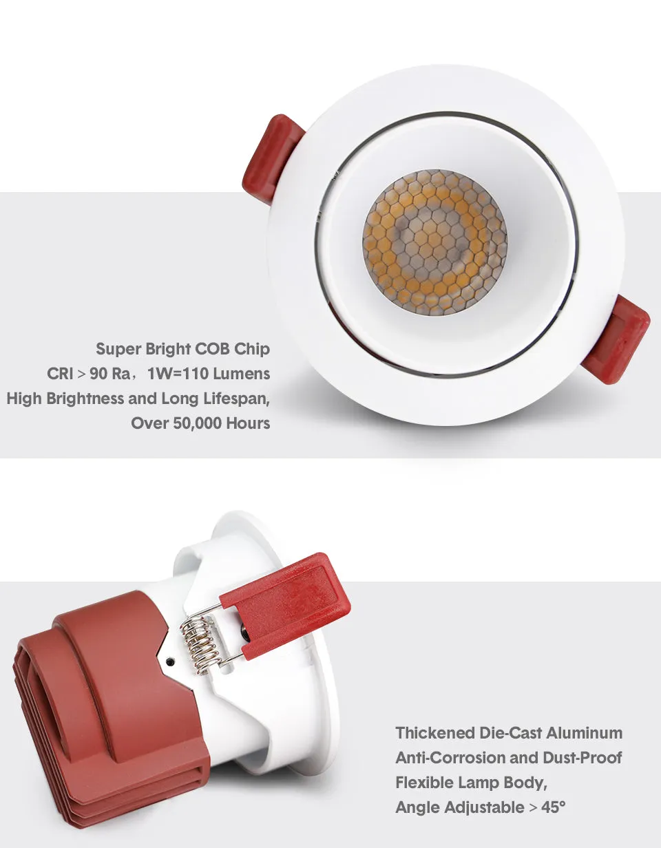2021 New Led Recessed Downlight Ceiling-Lamp Round no glare Led Light Honeycomb High Quality Lighting Corridor Living Room Home