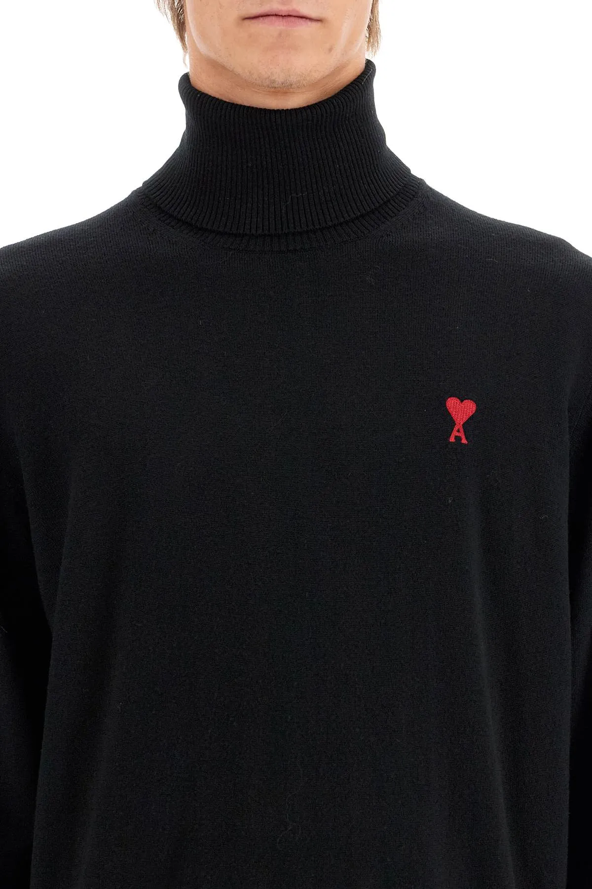 AMI ALEXANDRE MATIUSSI high-neck merino wool pullover sweater