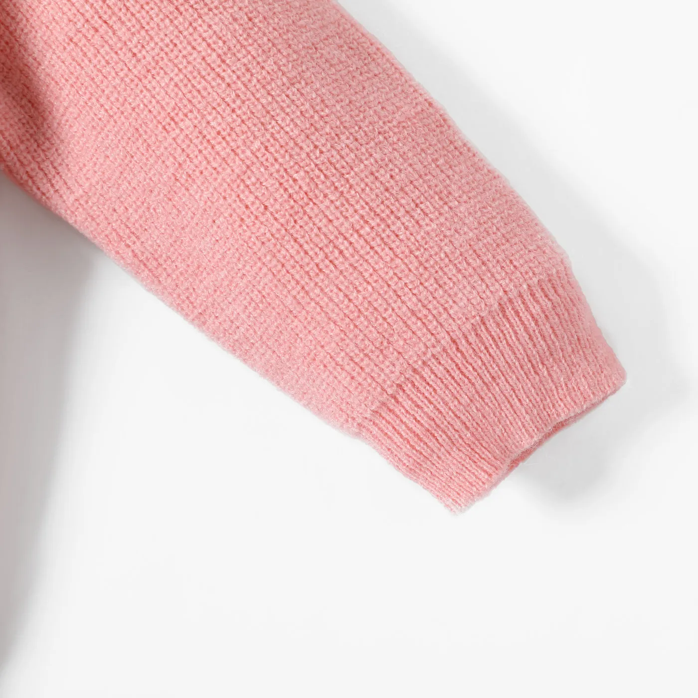 Baby Girl Solid Round Neck Long-sleeve Knitted Pullover Sweater