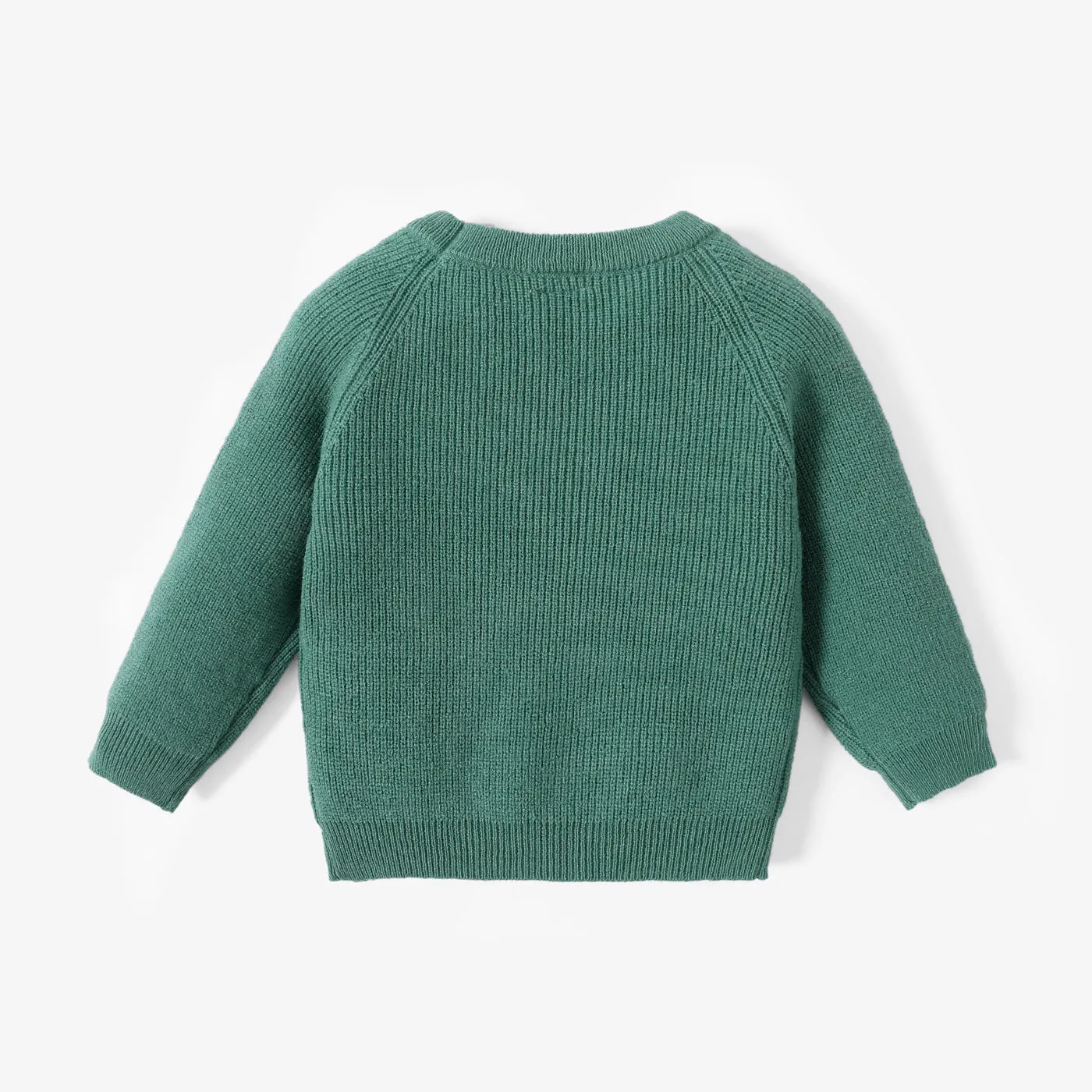 Baby Girl Solid Round Neck Long-sleeve Knitted Pullover Sweater