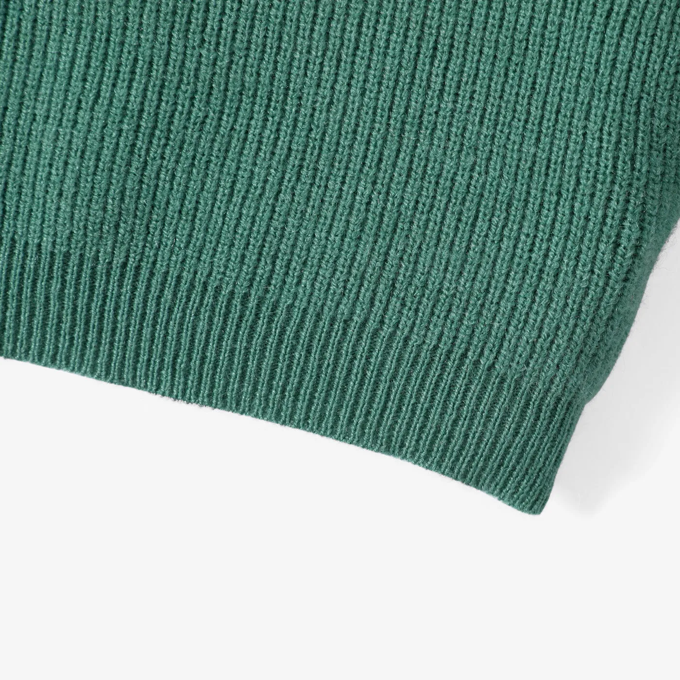 Baby Girl Solid Round Neck Long-sleeve Knitted Pullover Sweater