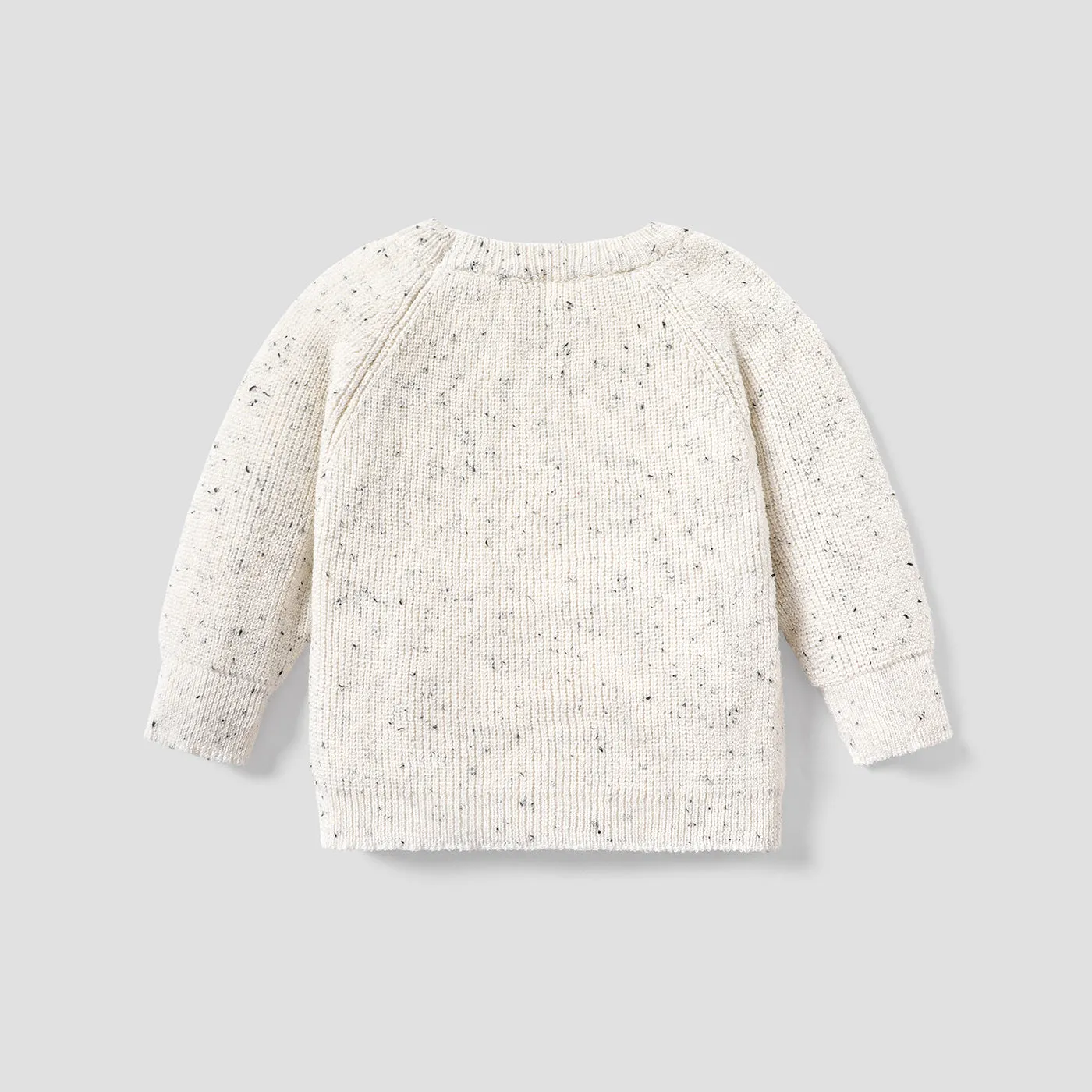 Baby Girl Solid Round Neck Long-sleeve Knitted Pullover Sweater