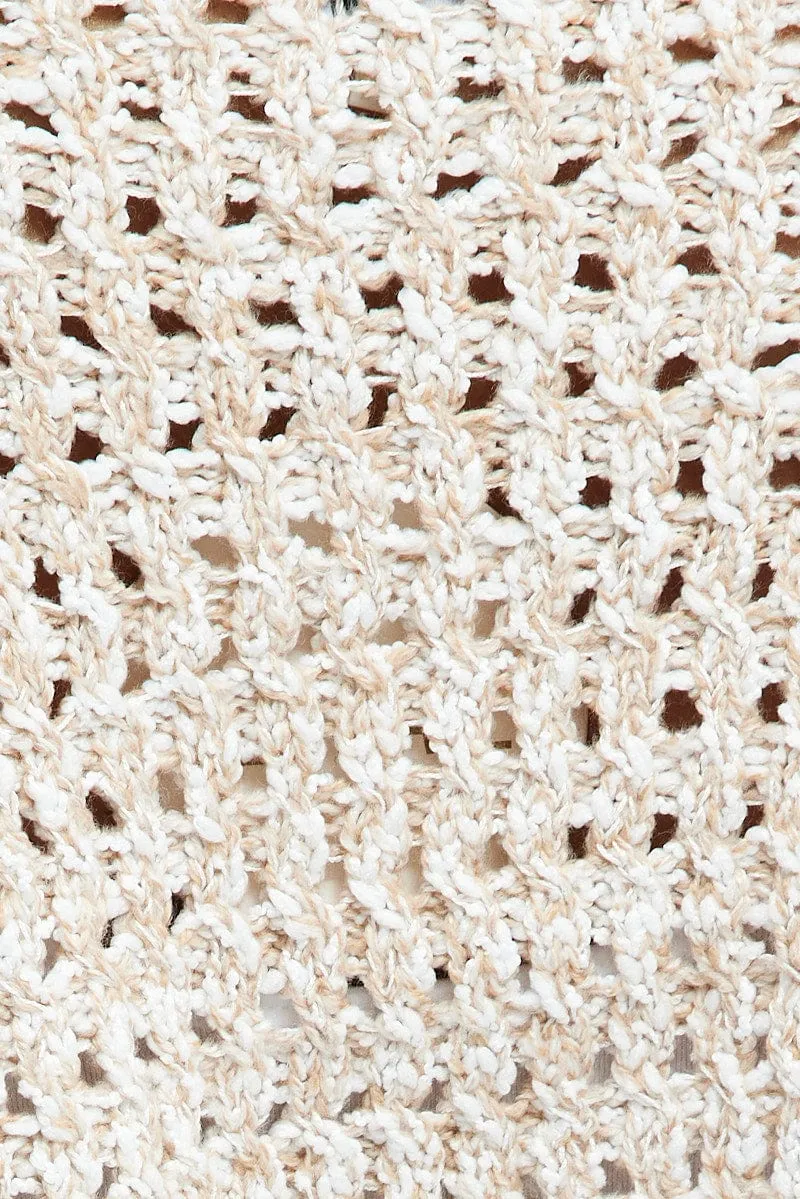 Beige Knit Shrug Long Sleeve