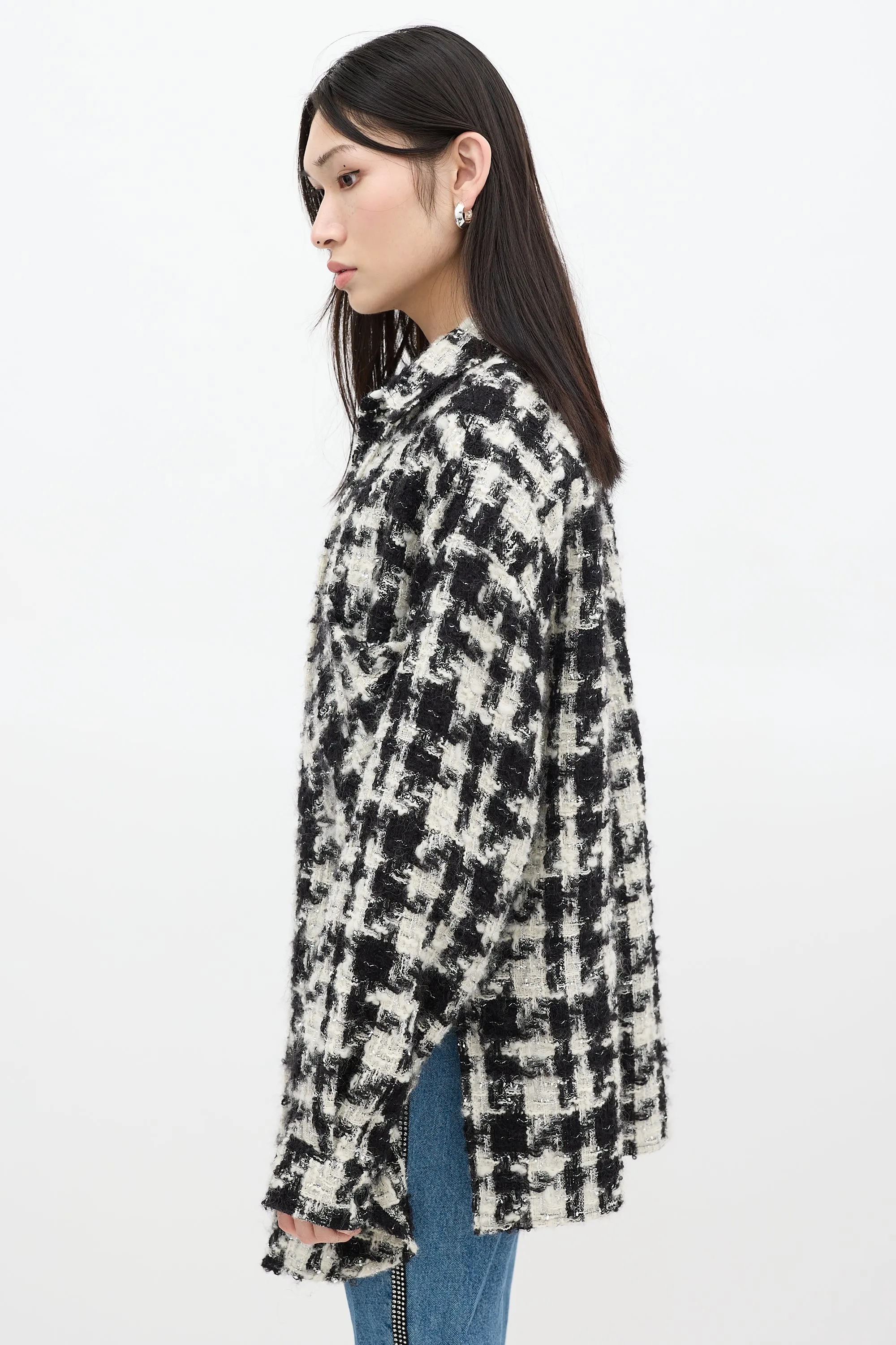 Black & White Wool Tweed Jacket