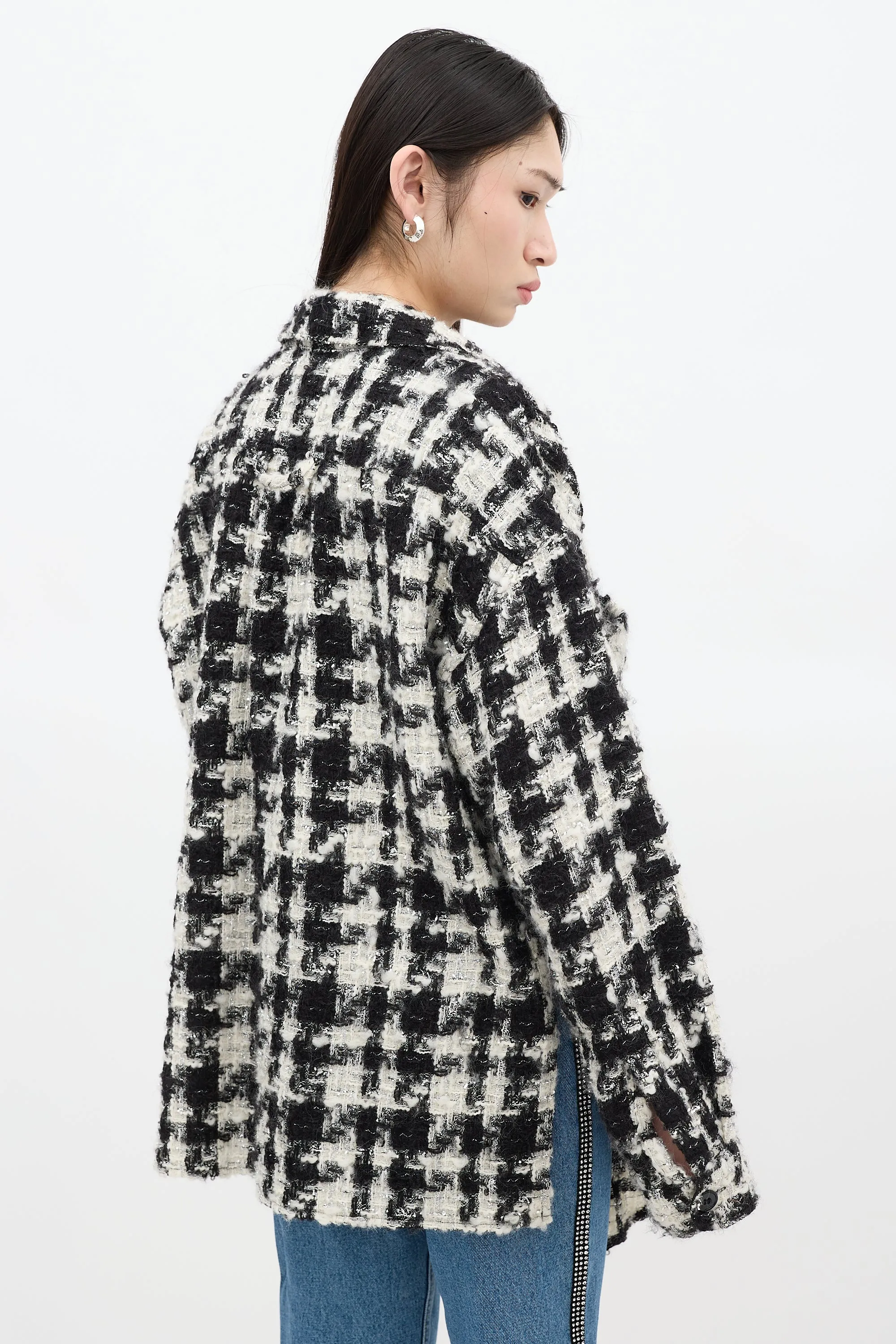 Black & White Wool Tweed Jacket