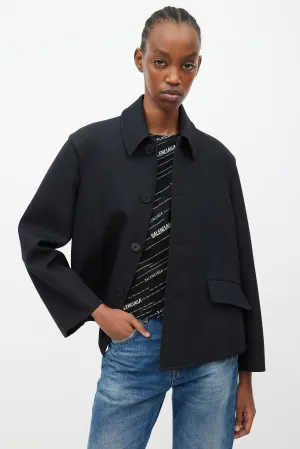 Black Wool Boxy Jacket