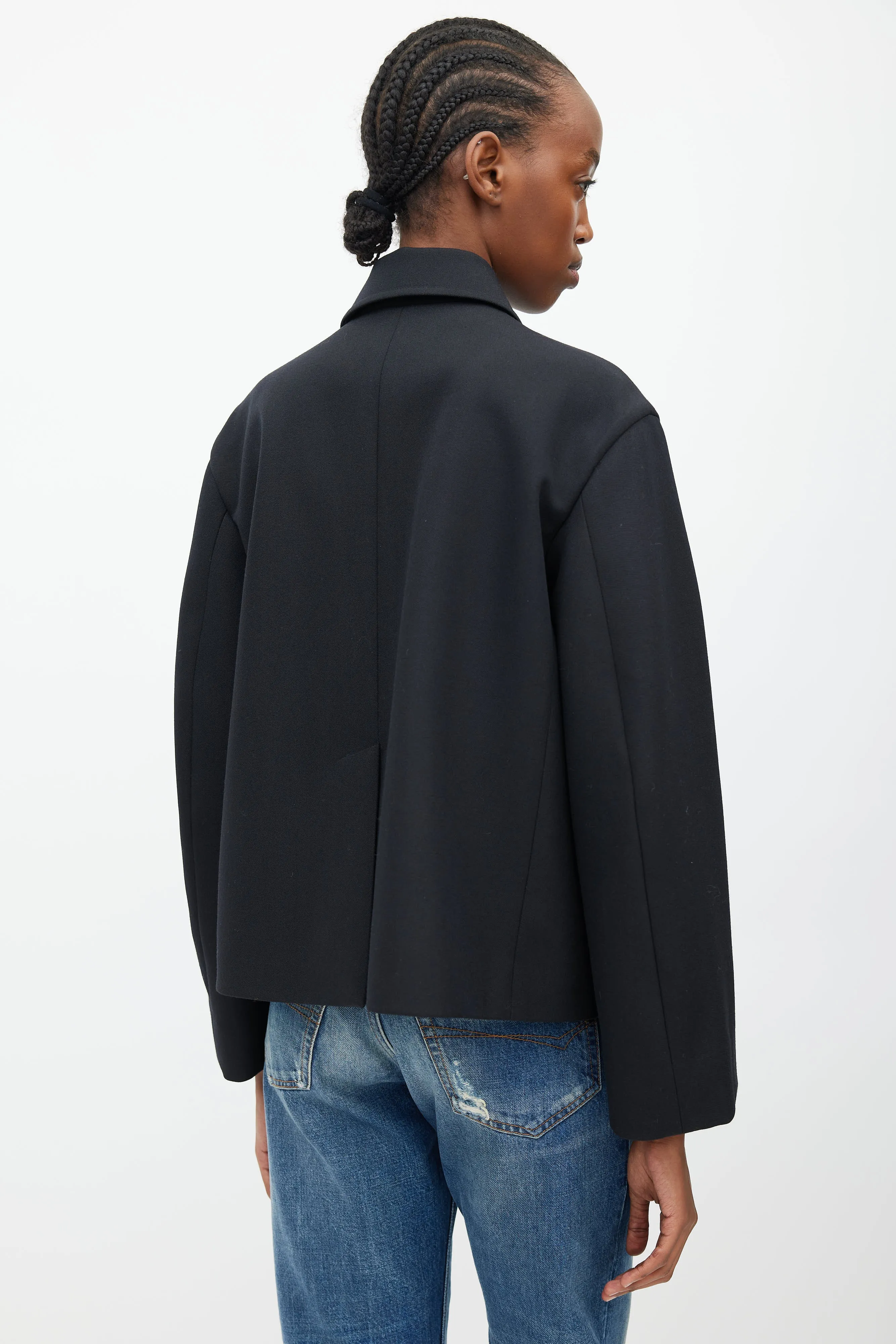 Black Wool Boxy Jacket
