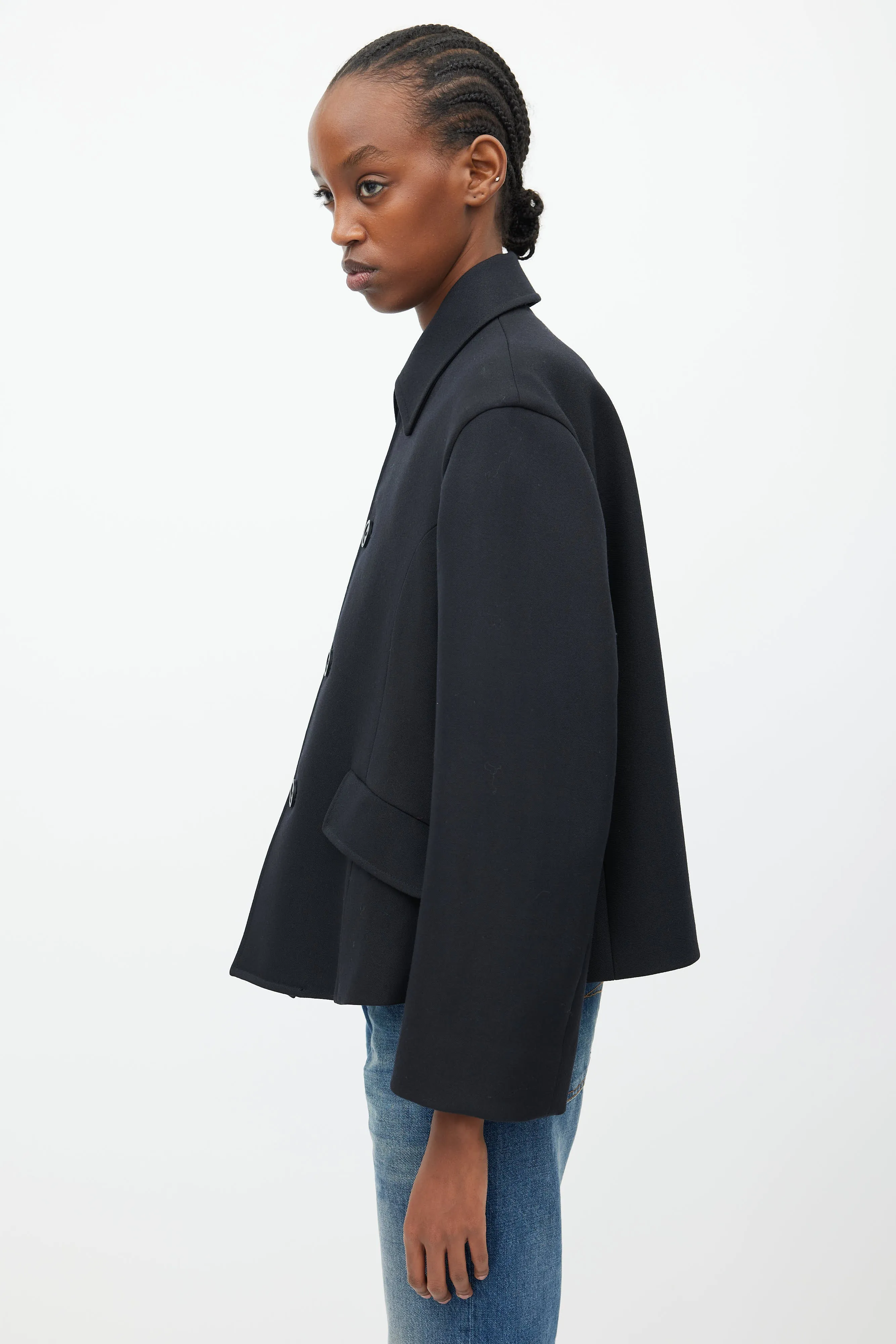 Black Wool Boxy Jacket