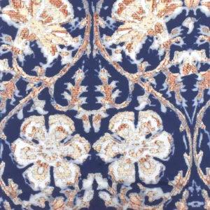 Blue-Beige-Multi Famous Designer Baroque Floral Printed Cotton Lawn Fabric