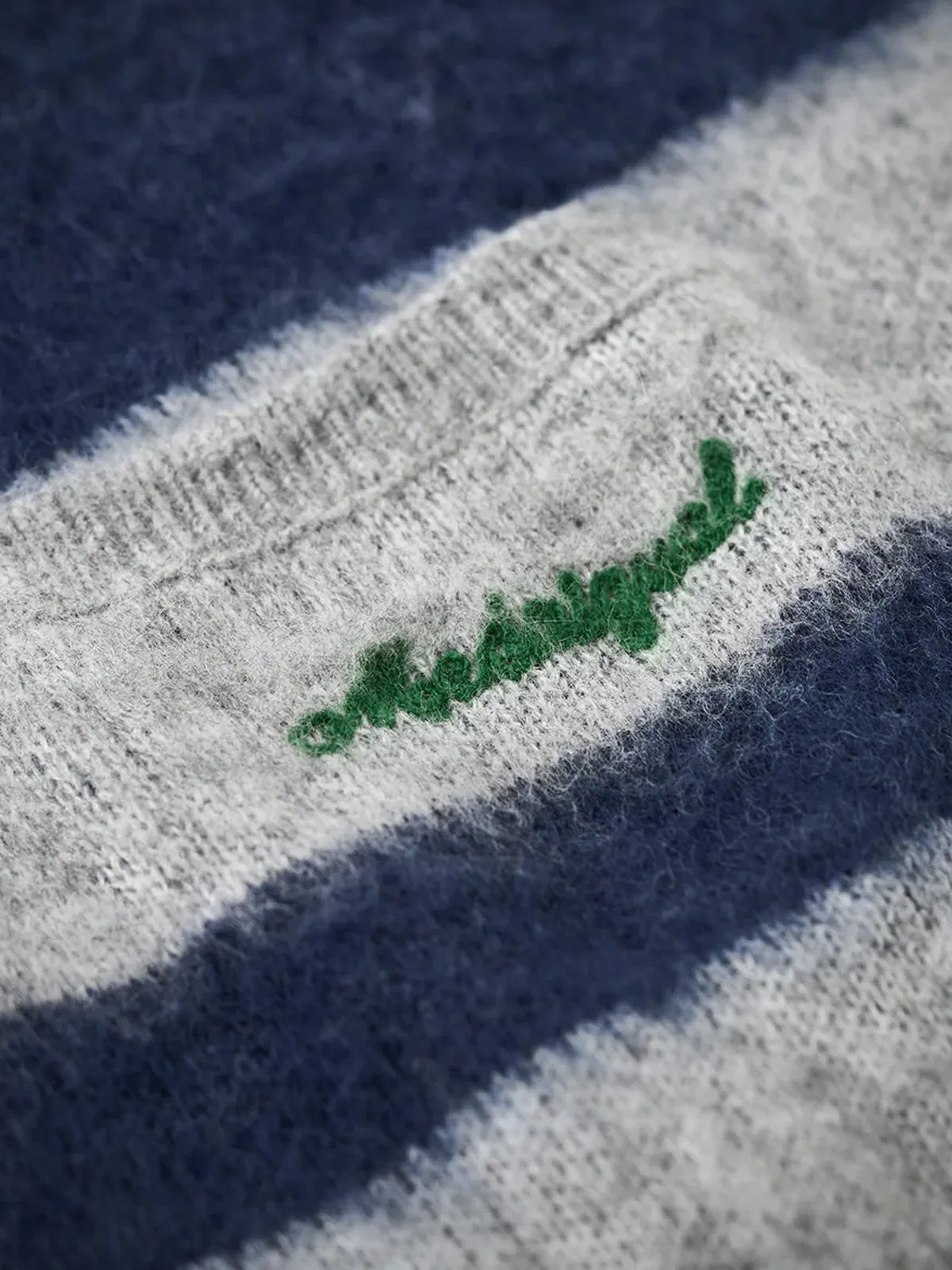 Brushed Wool-Blend Striped Knitted Cardigan