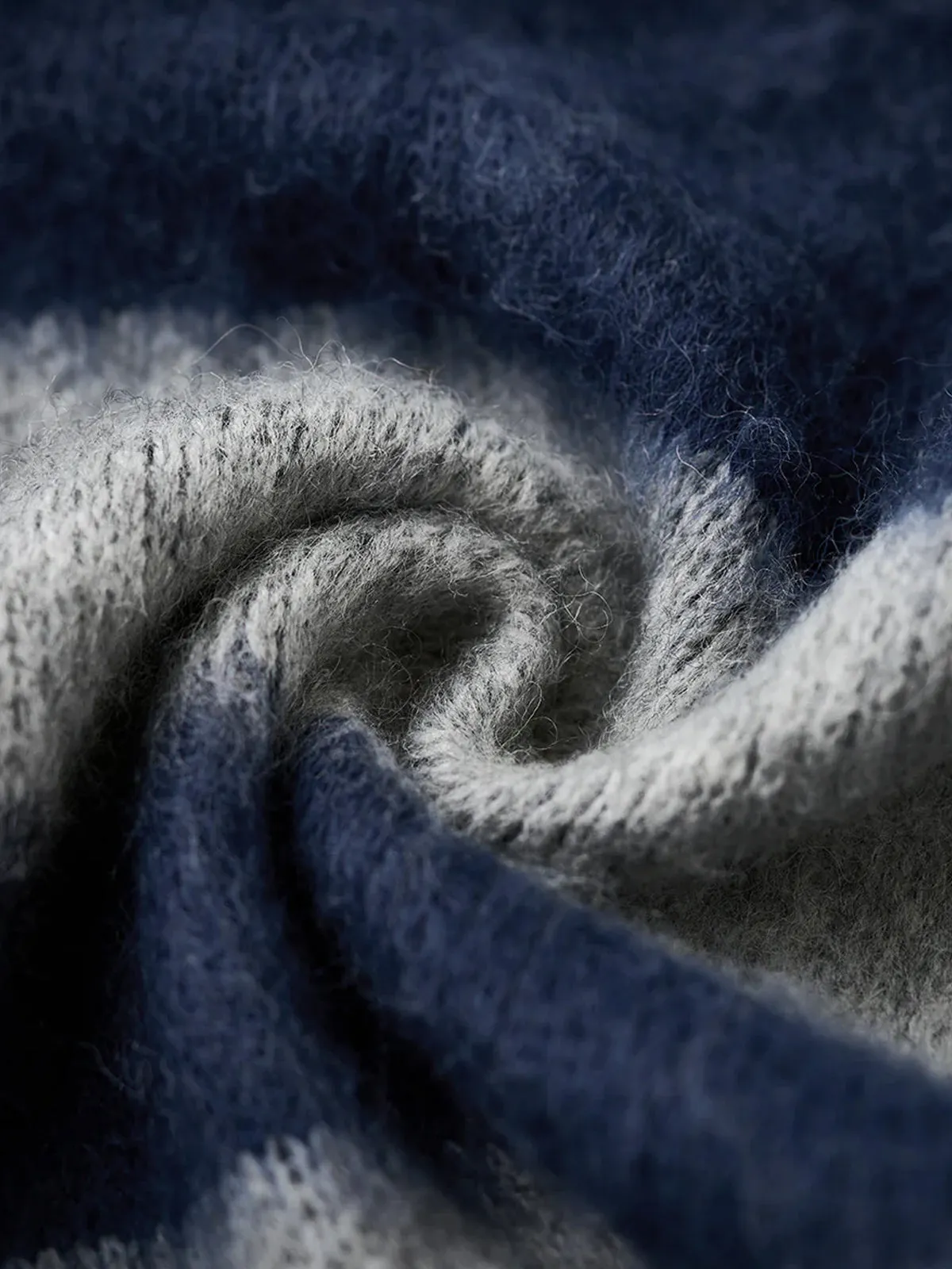 Brushed Wool-Blend Striped Knitted Cardigan