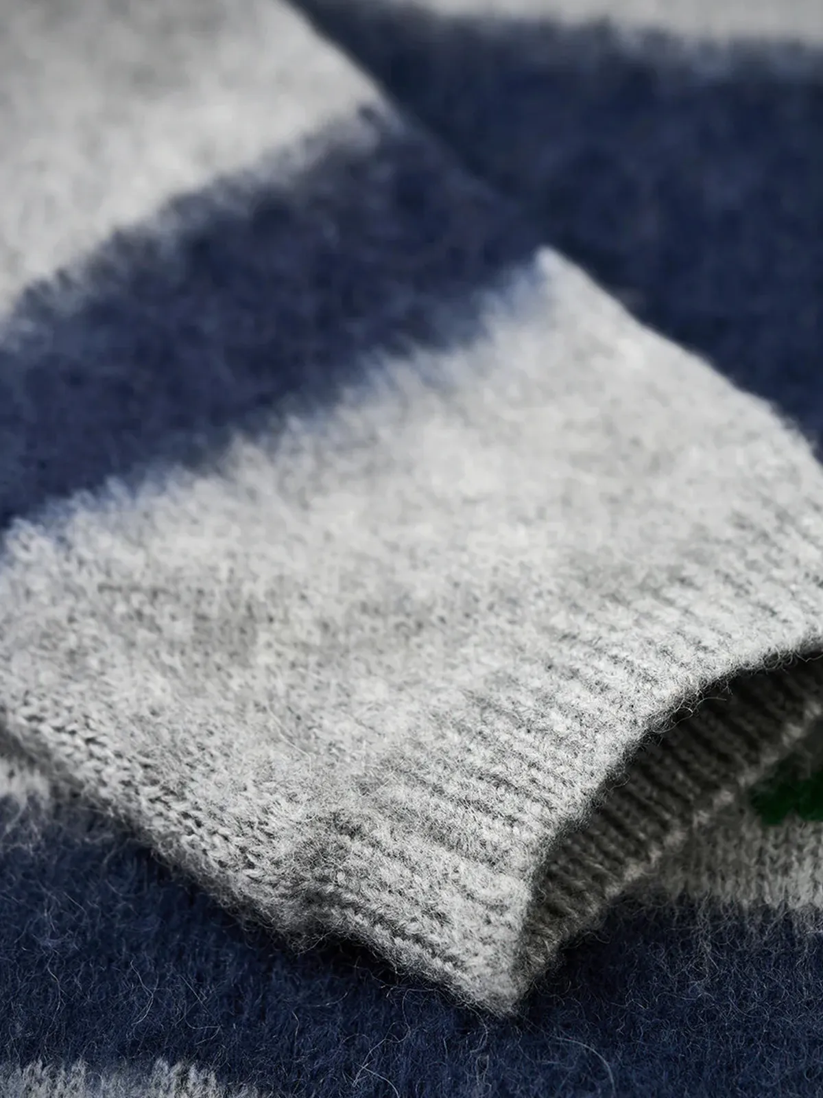 Brushed Wool-Blend Striped Knitted Cardigan