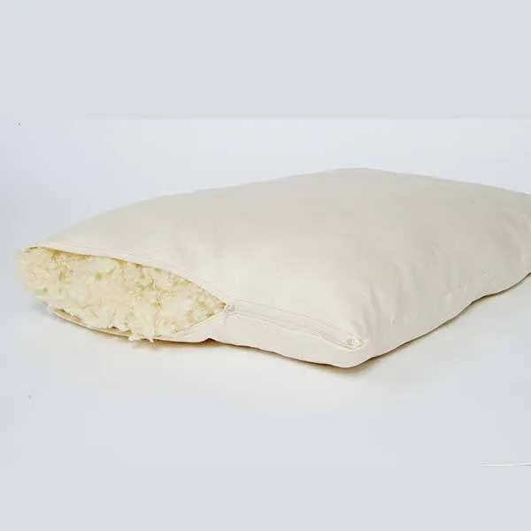 Childs Pillow - 100% Natural Woolly Down Pillow with Organic Cotton Cover