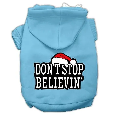 Don't Stop Believin' Screenprint Pet Hoodies Baby Blue Size XL (16)