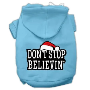 Don't Stop Believin' Screenprint Pet Hoodies Baby Blue Size XXXL (20)