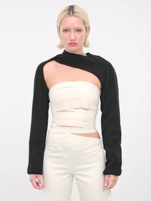 Draped Scarf Bolero (JA-B01-BLACK)