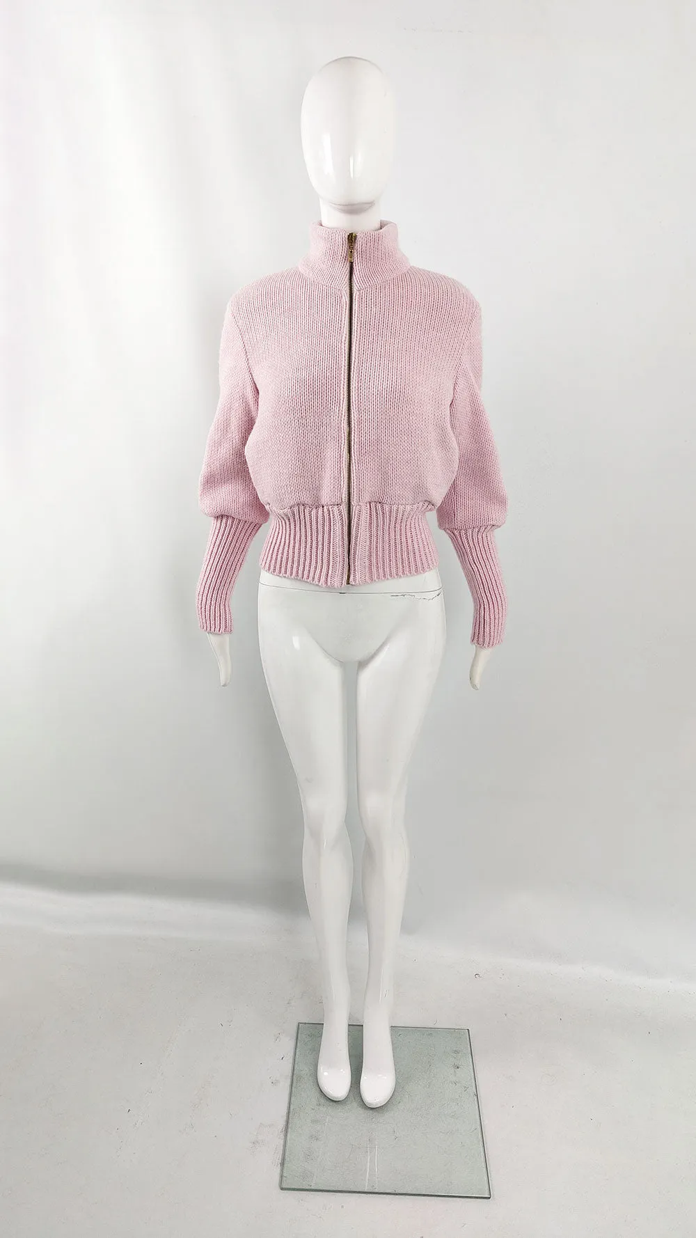 Emanuel Ungaro Vintage Y2k Pastel Pink Knit Jacket