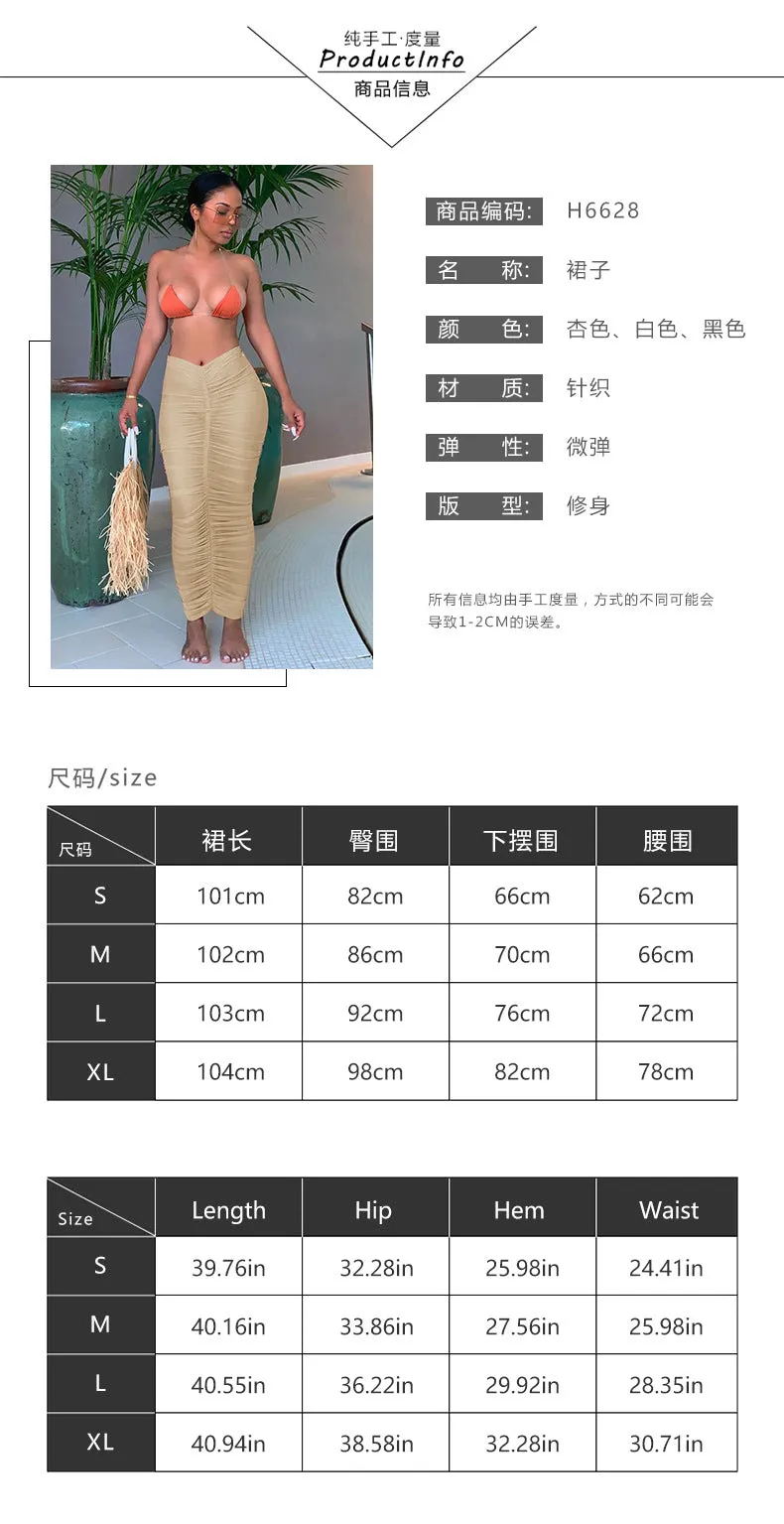 Europe Women Trendy Sexy Solid Colored Hip Flattering Skirt