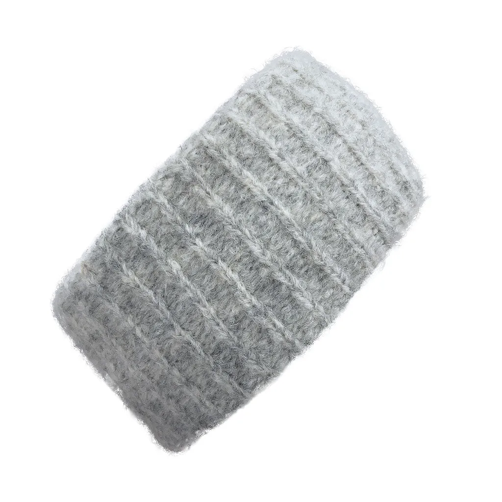 Gray Ribbed Alpaca Ear Warmer - Handmade, fair trade, eco-friendly, woman owned