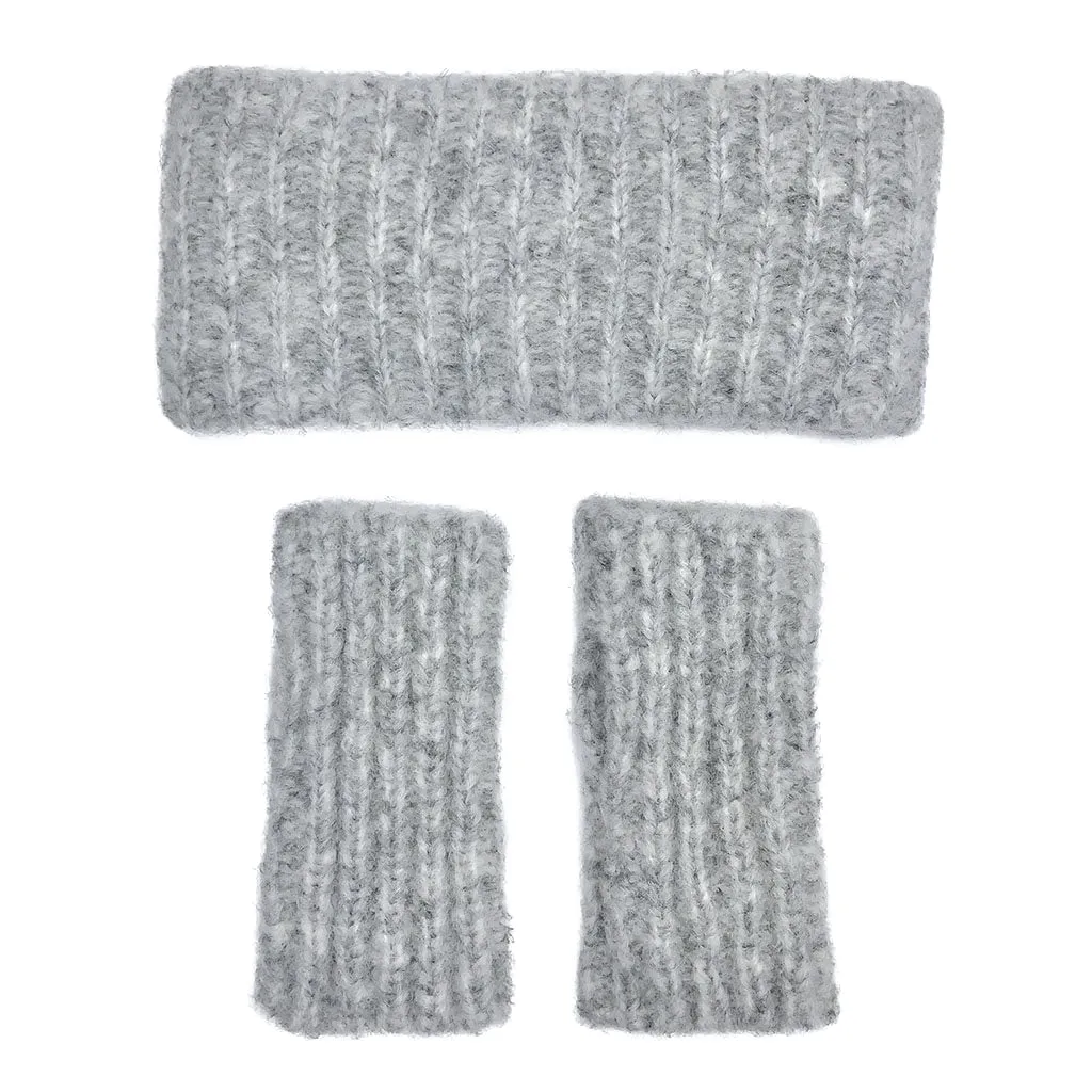 Gray Ribbed Alpaca Ear Warmer - Handmade, fair trade, eco-friendly, woman owned
