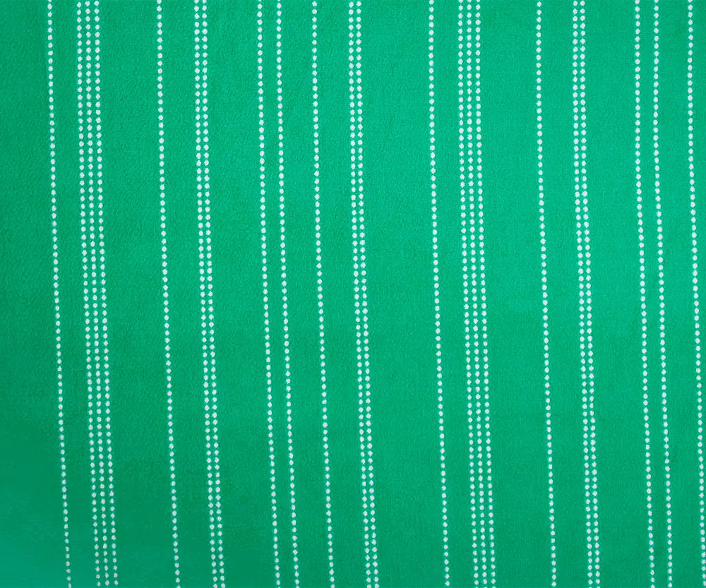 Green-White Dotted Stripe Printed Crepe Georgette Woven Fabric