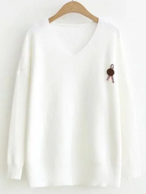 Impressive V Neck Ripped Sweater