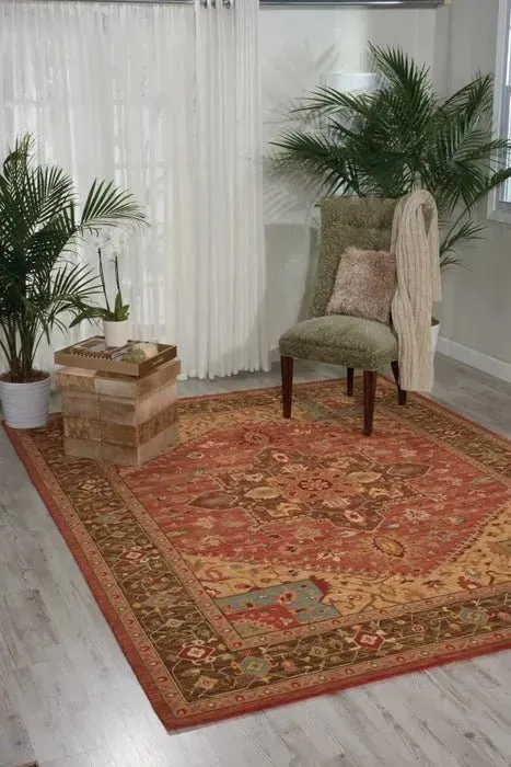 Living Treasures LI01 Rust Rug
