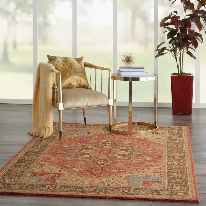 Living Treasures LI01 Rust Rug