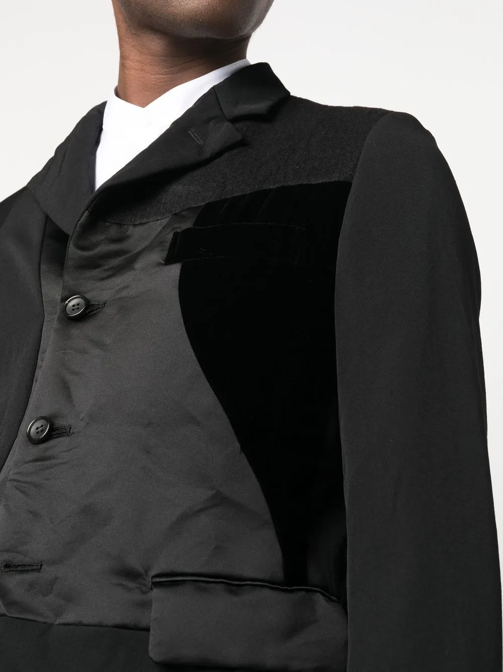 Multi Fabric Patchwork Tailored Jacket