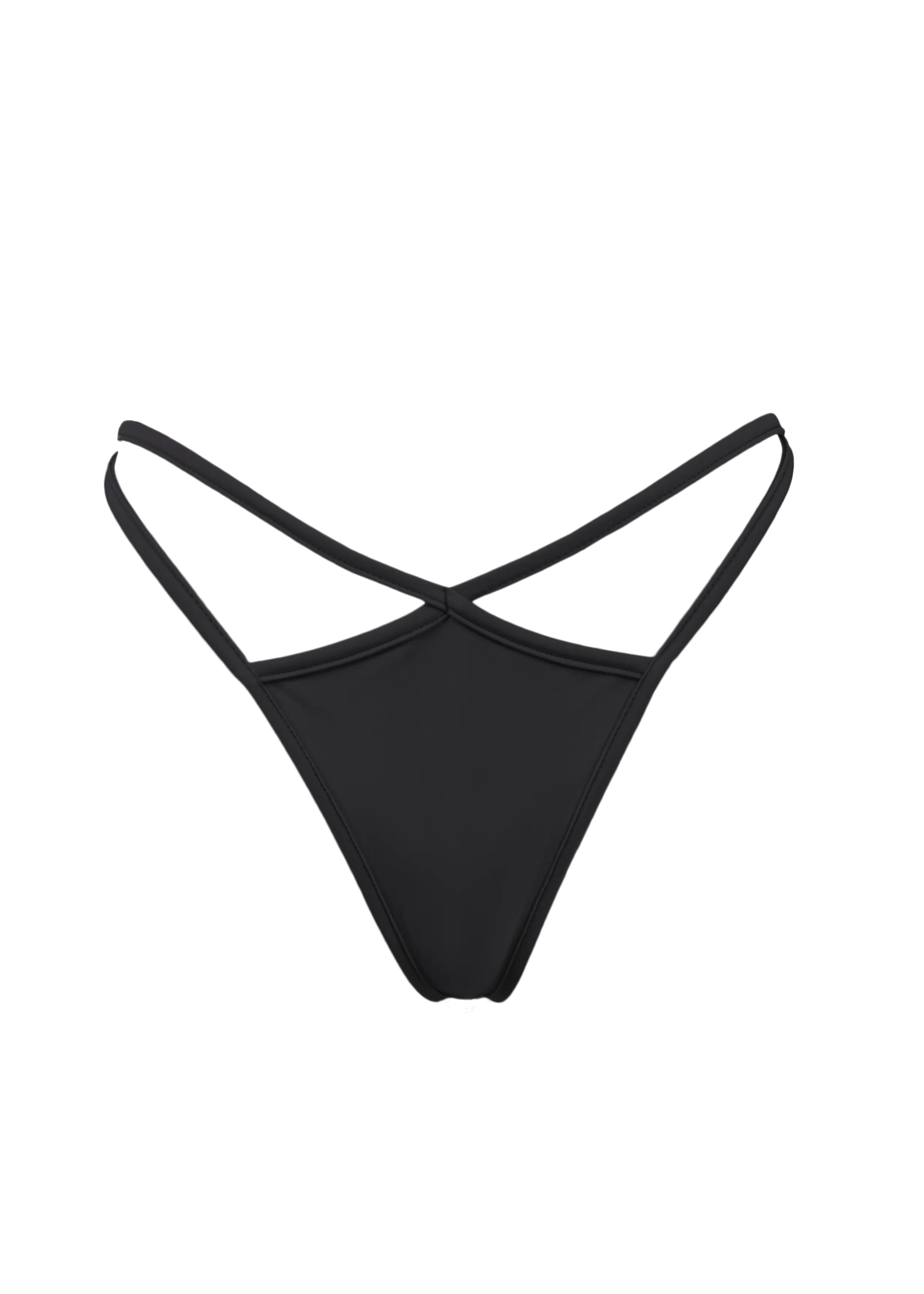 Strappy Swimwear Scrunch Back  Bikini Bottom / WIFI SWIM BLACK