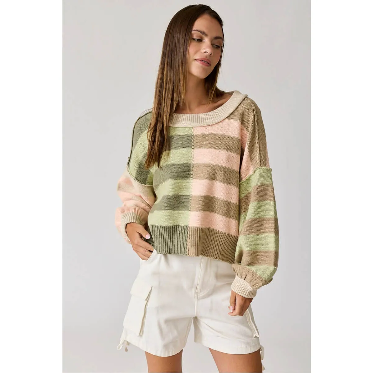 Striped Cropped Sweater
