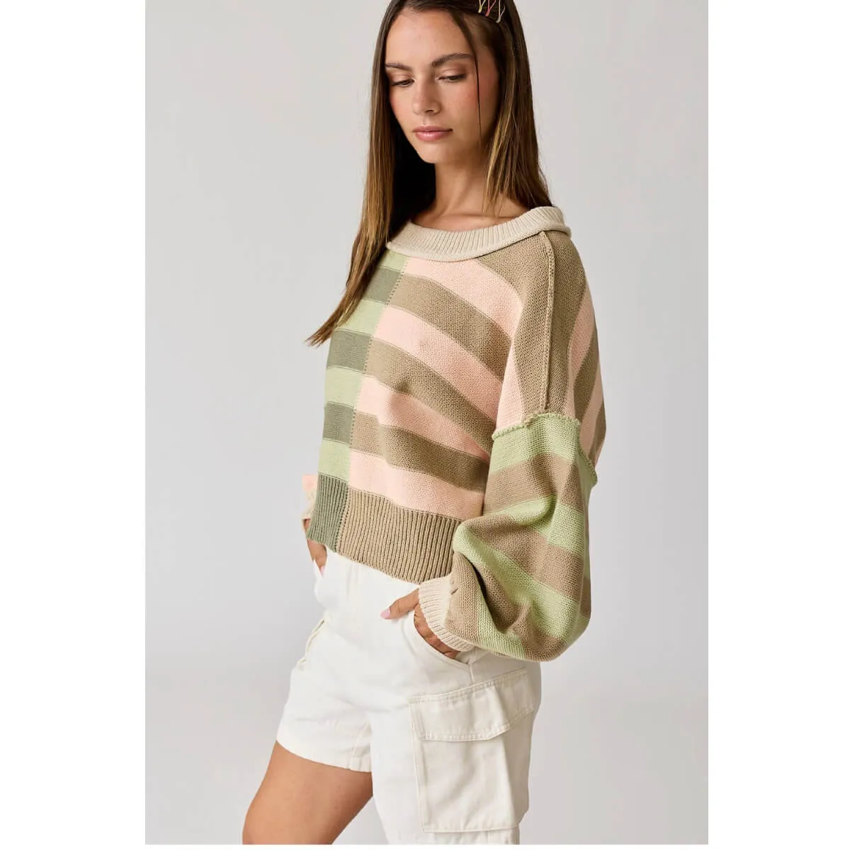 Striped Cropped Sweater