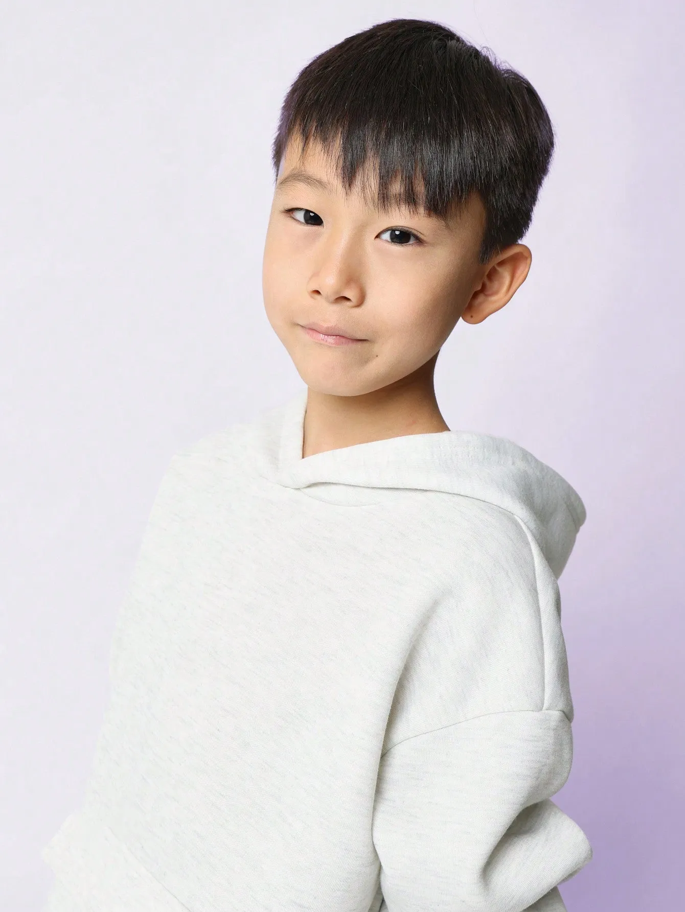 Tween Boys Comfy Grey Marl Overhead Hoodie With Large Patch Pocket
