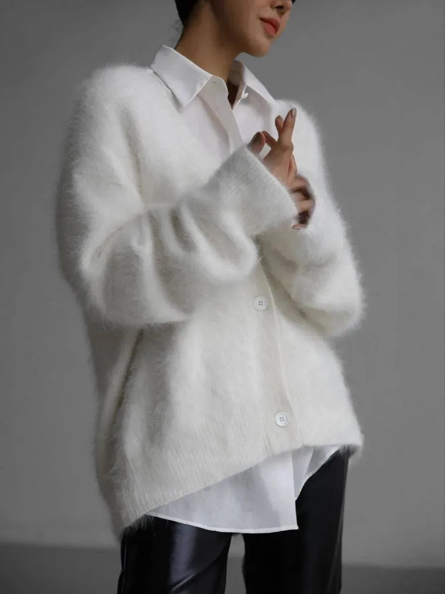 Women's V-neck Button Cardigan Sweater