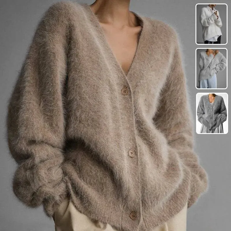 Women's V-neck Button Cardigan Sweater