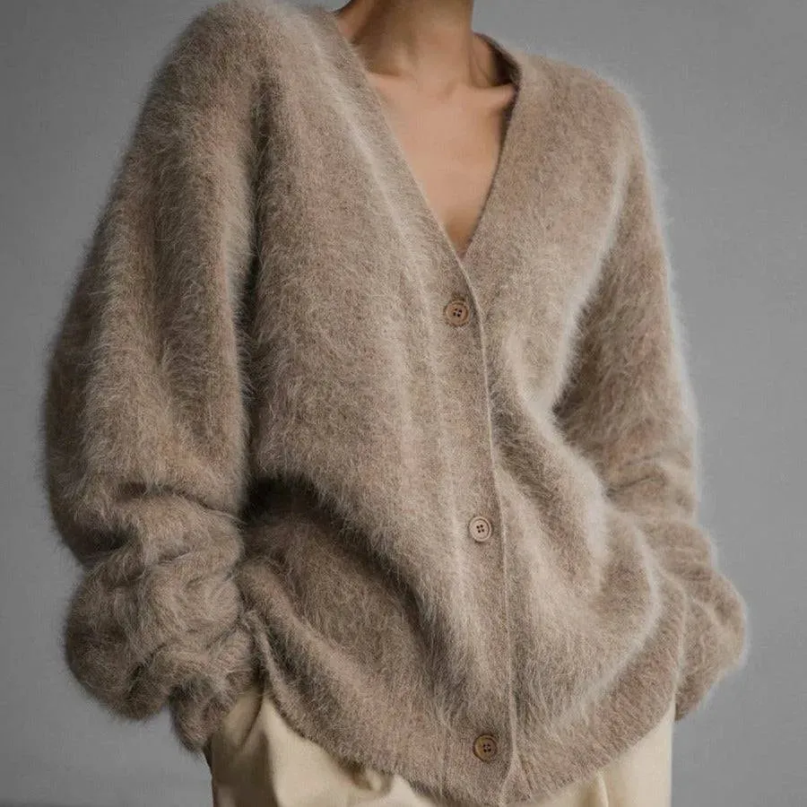 Women's V-neck Button Cardigan Sweater