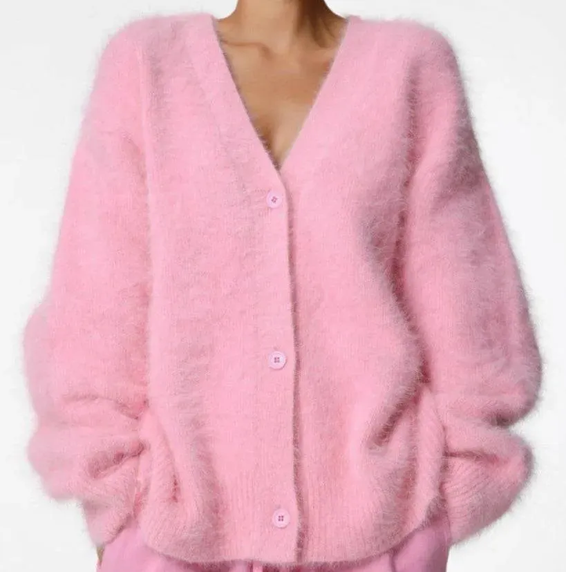 Women's V-neck Button Cardigan Sweater