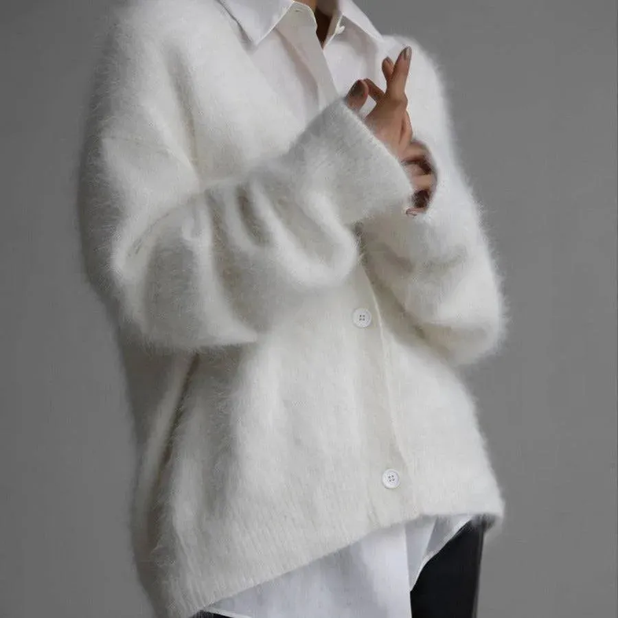 Women's V-neck Button Cardigan Sweater