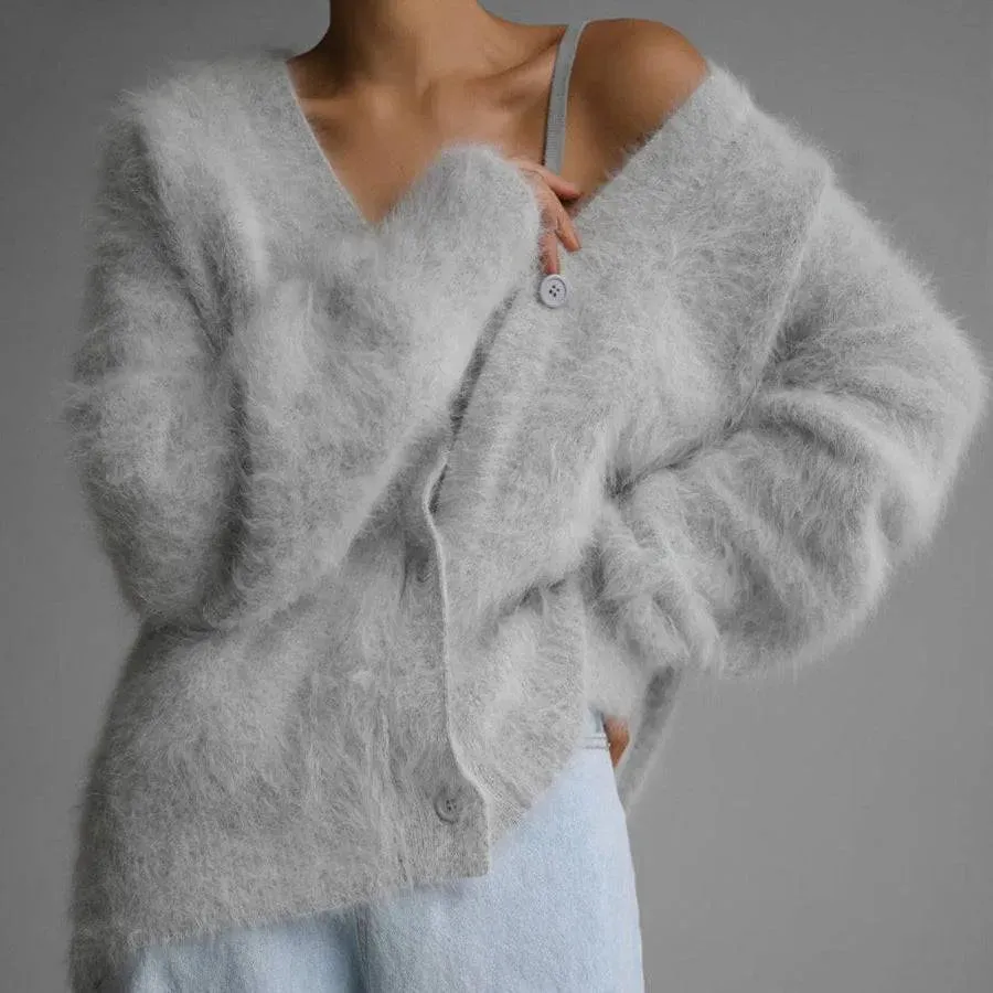Women's V-neck Button Cardigan Sweater