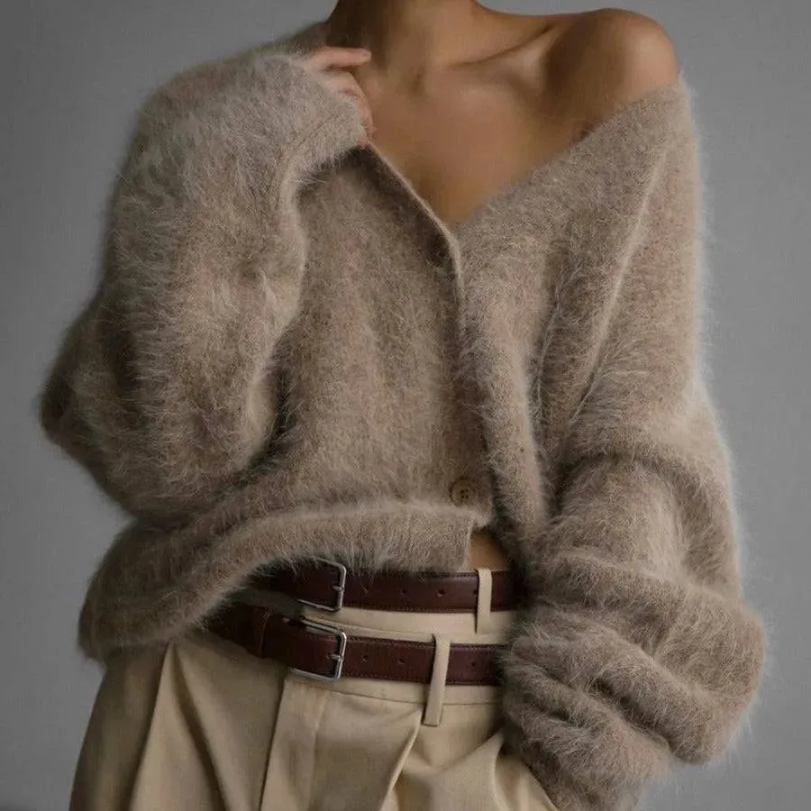 Women's V-neck Button Cardigan Sweater
