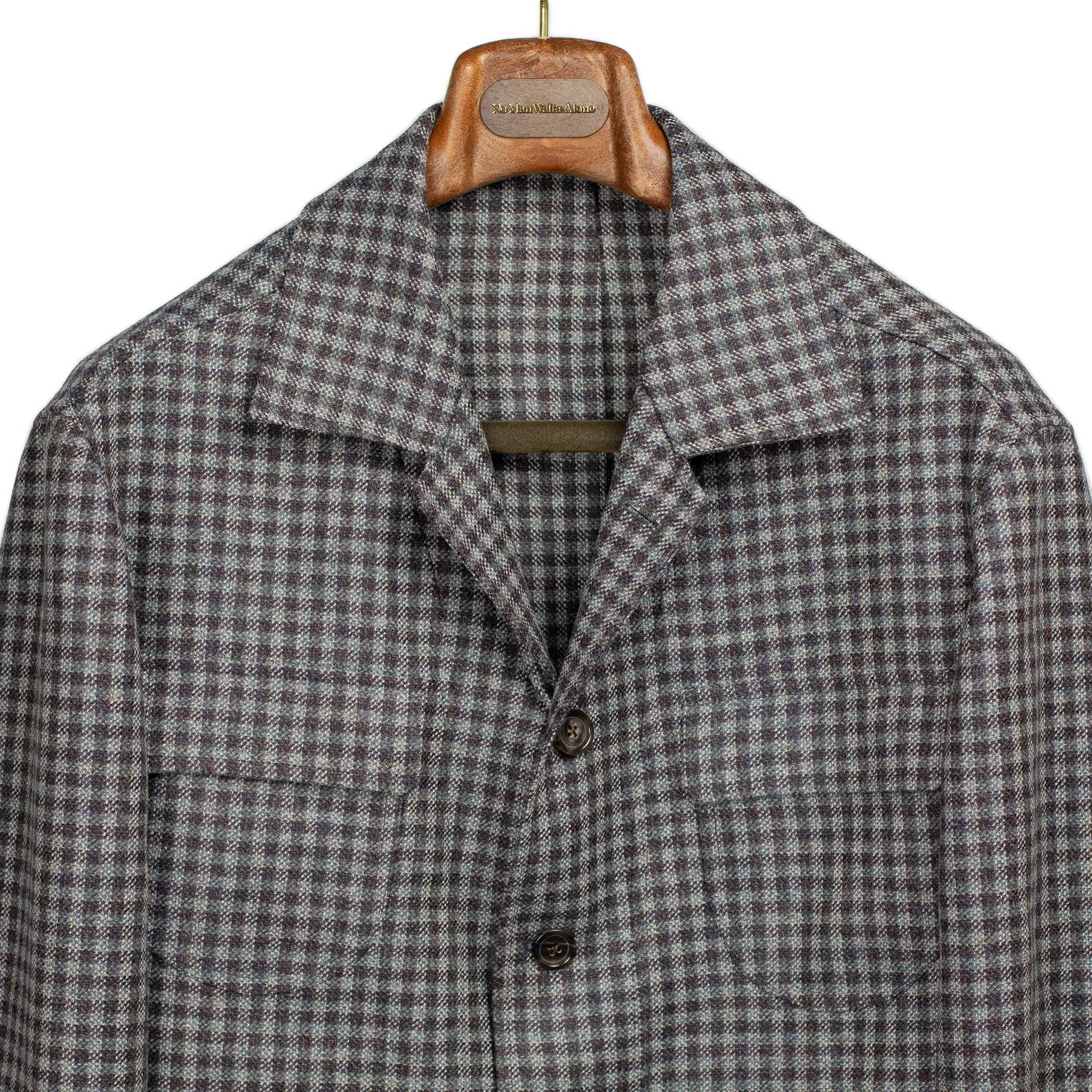 x Sartoria Carrara: field jacket in deadstock Lovat gunclub thistle tweed wool