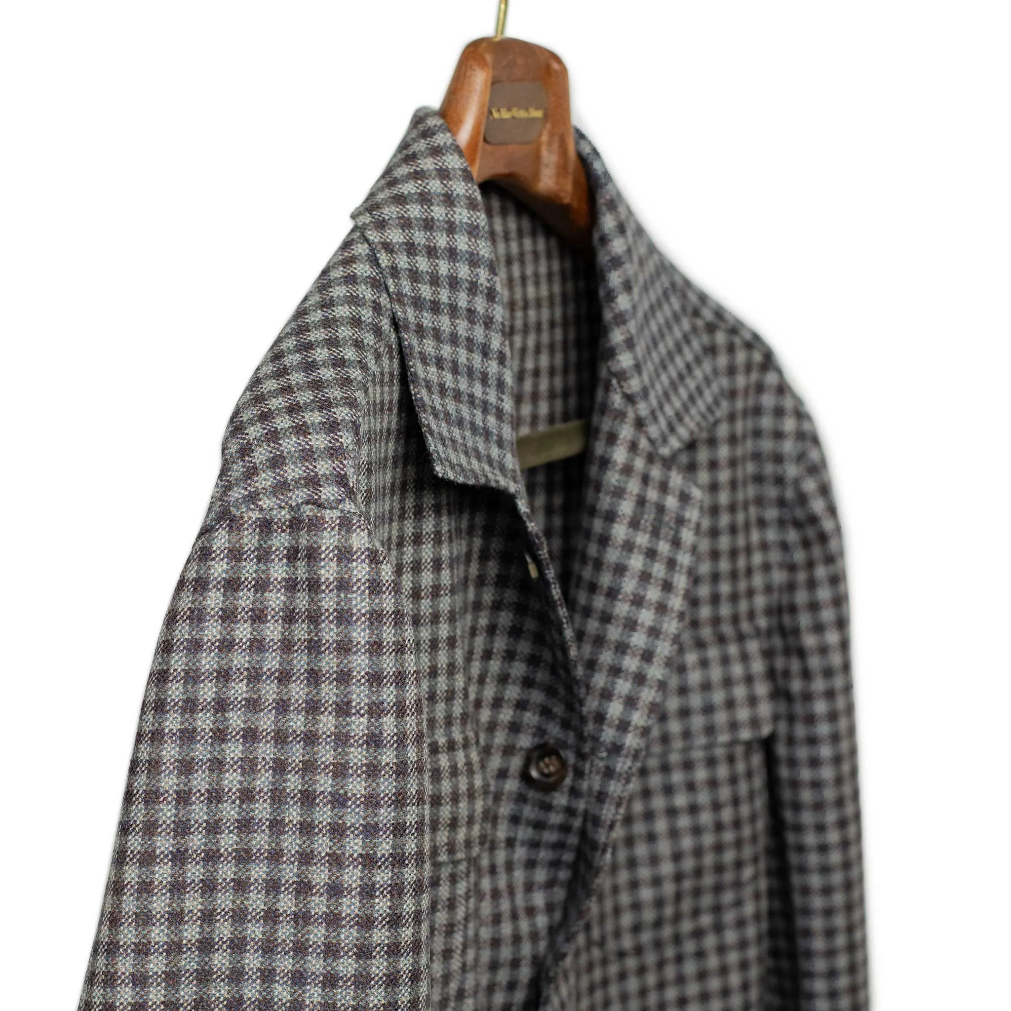 x Sartoria Carrara: field jacket in deadstock Lovat gunclub thistle tweed wool