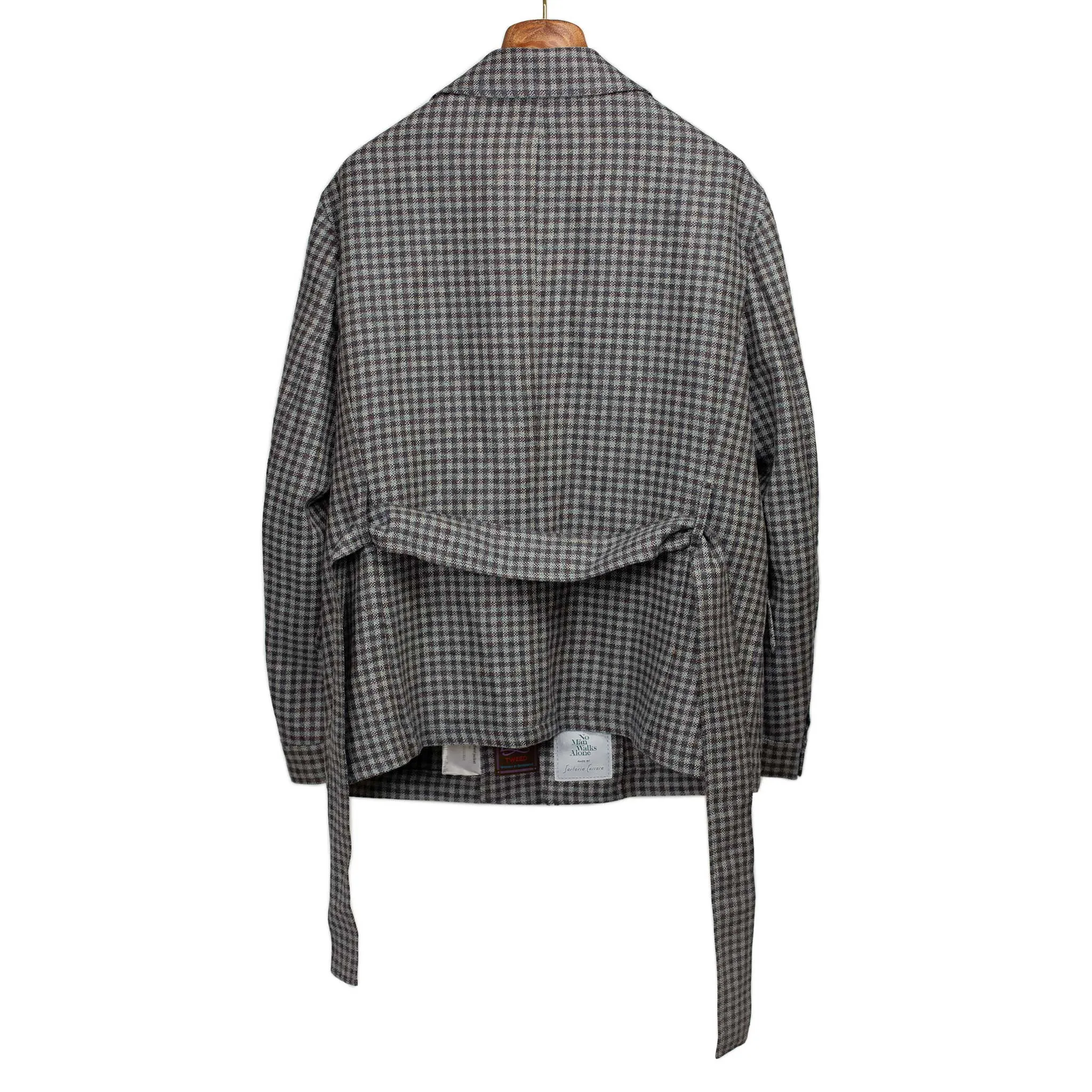 x Sartoria Carrara: field jacket in deadstock Lovat gunclub thistle tweed wool